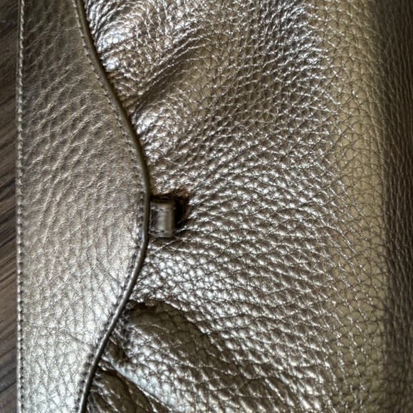 Cole Haan gold leather Womens Clutch Purse Party Evening Luxury Metallic - Picture 10 of 10